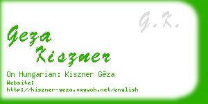 geza kiszner business card
